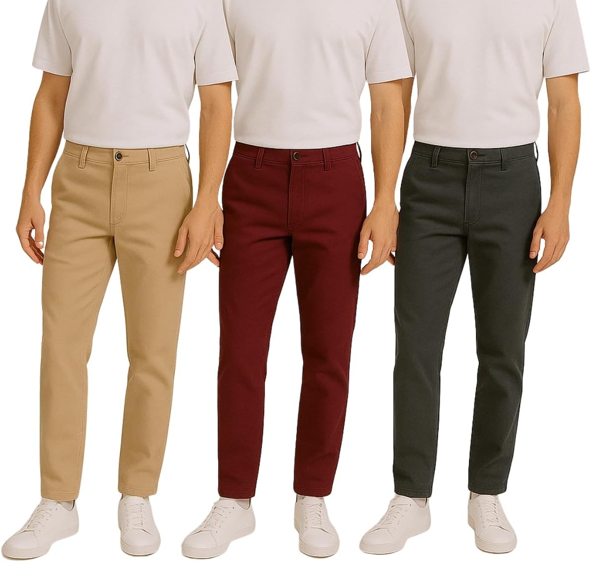 Kit 3 Calça Jeans Masculina Alfaiataria Sarja Slim Skinny