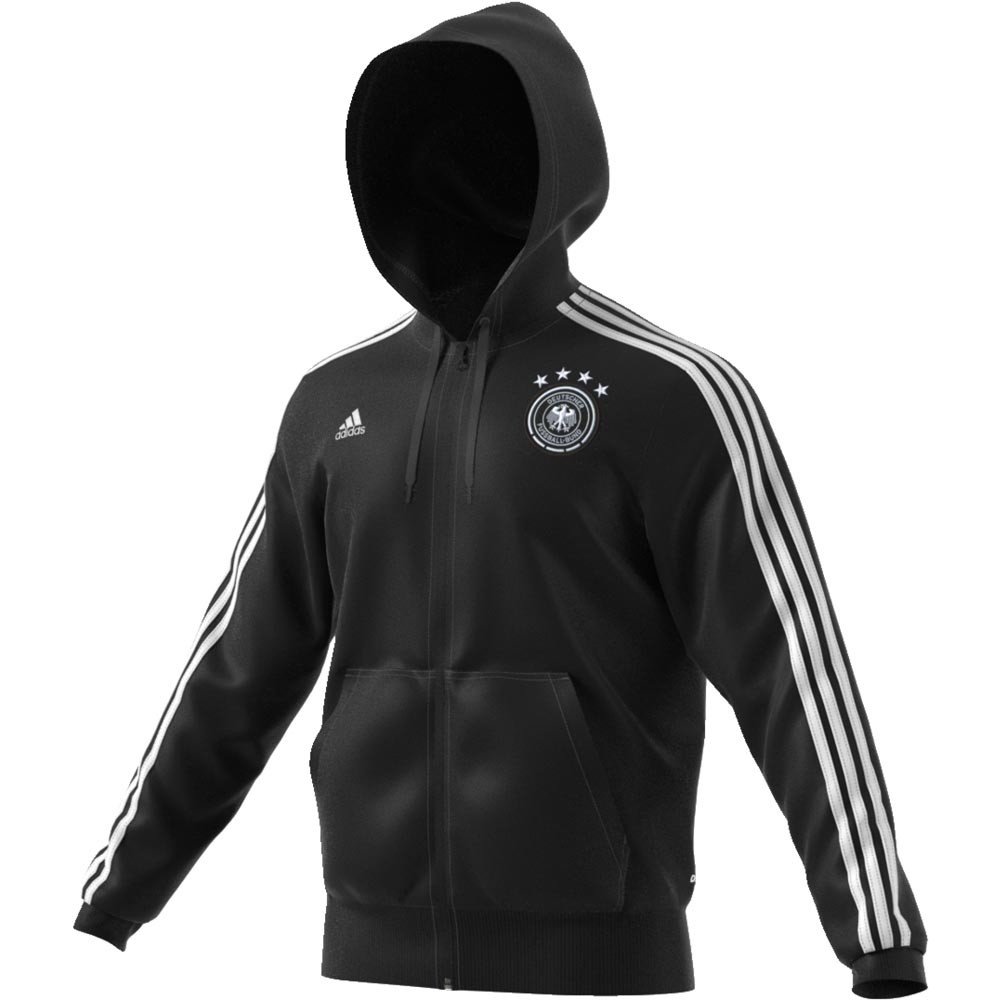 Adidas Men's Germany 3 Stripe Full Zip Hoodie at Amazon Men's