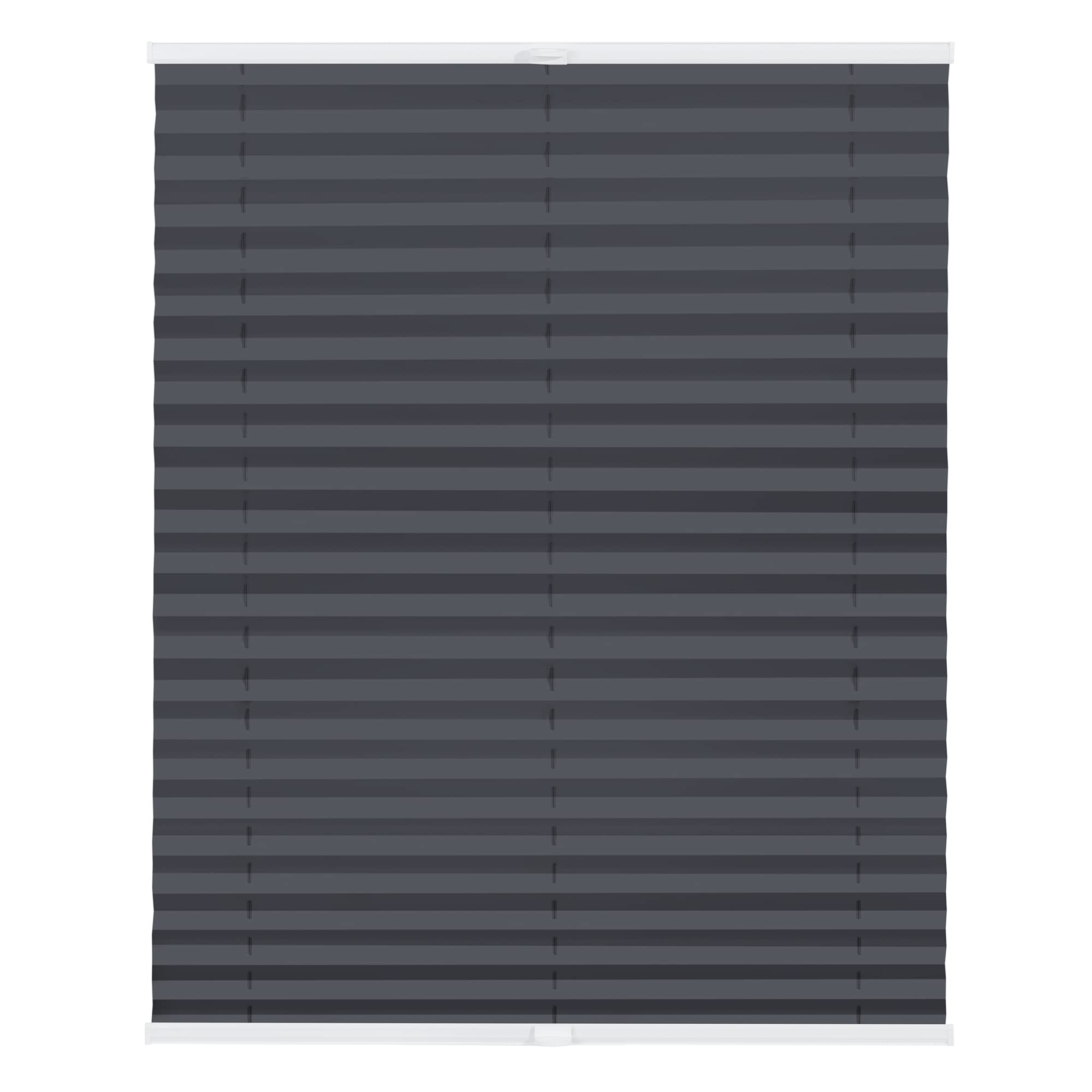 Lichtblick Plissee Verdunkelung, ohne Bohren Anthrazit 30 cm x 210 cm (B x L)