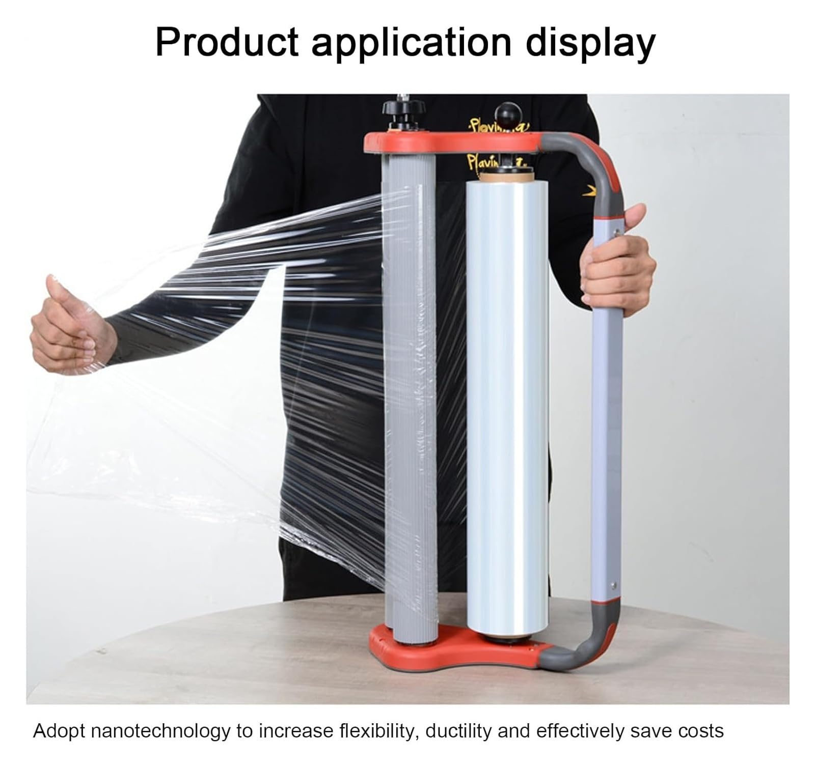 Distributeur de film étirable – Machine d'emballage manuelle avec civière de film pour un emballage efficace