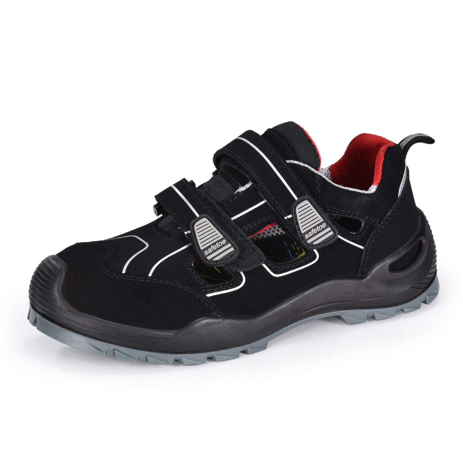 SAFETOE Scarpe Antinfortunistiche per Gli Uomini Composite Toe Scarpe da Lavoro Leggere in Pelle di Mucca a Prova di Foratura Antiscivolo su Stivali da Lavoro Estivi vestibilità Ampia