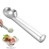 Ice Cream Scoop&comma; Nonstick Ice Cream Scooper Aluminum Baller Scoops for Hard Ice Cream and Desserts&comma; Handheld Metal Scooper for Gelato&comma; Sorbet&comma; Cookie Dough &lpar;Silver&rpar;