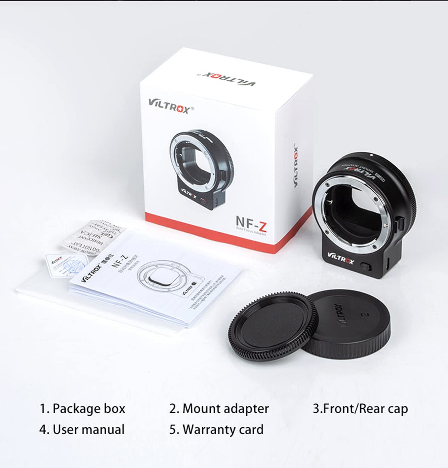 VILTROX Adaptador de lente NF-Z para lente NIkon F-mount a Z Mount Z50 Z6 Z7 II Cámara (enfoque automático, transmisión EXIF, soporte de estabilización de lente VR)