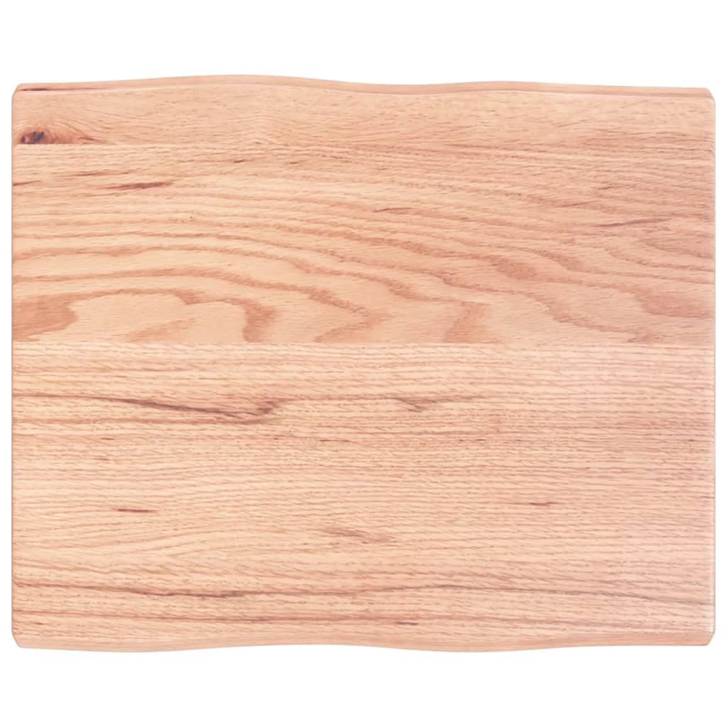 vidaXL Massivholz-Tischplatte mit Baumkante – hellbraun, 60 × 50 cm, 2–4 cm Dicke, lackiert