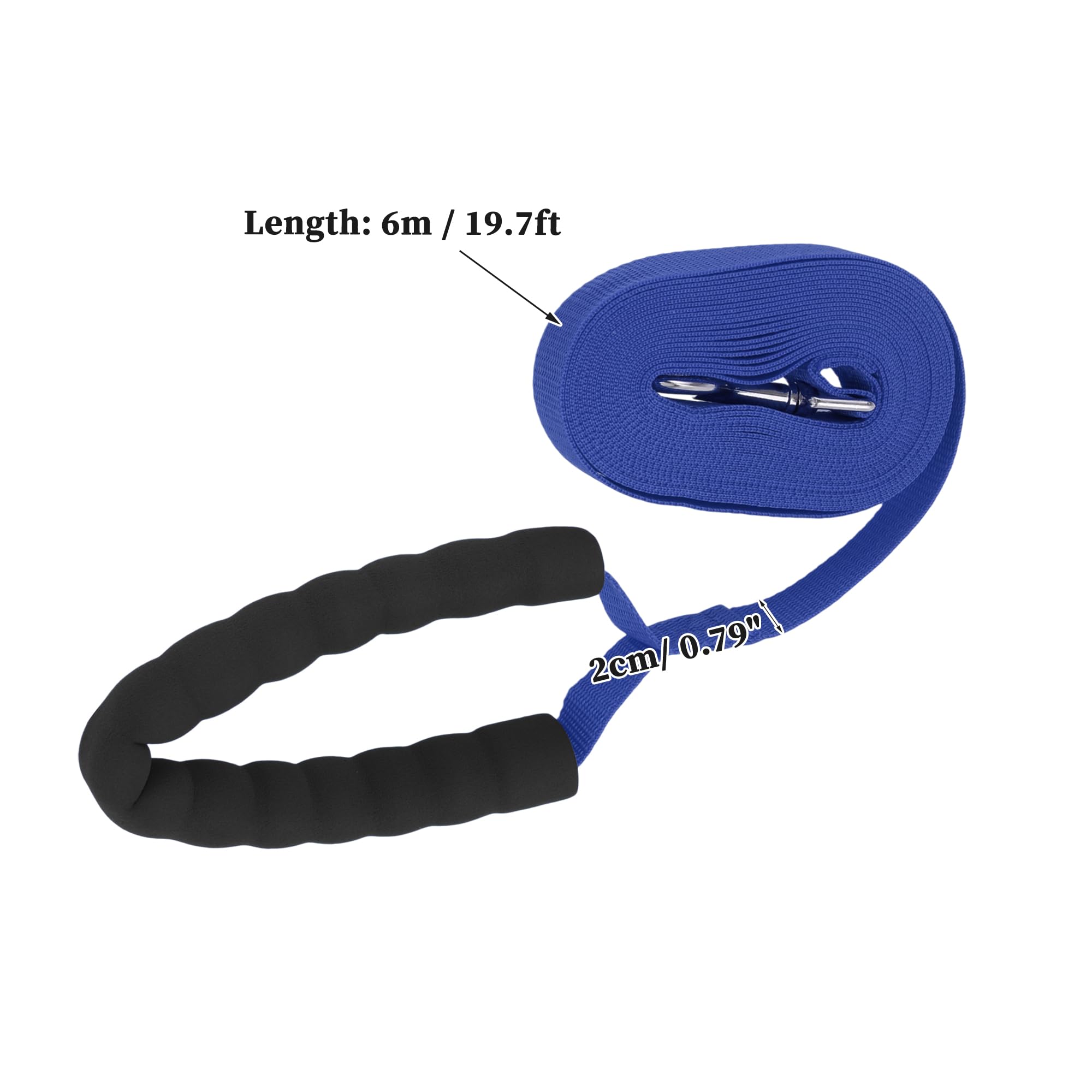 CAPASTEC Guinzaglio per Addestramento Cani, 19,7ft Guinzagli per Cuccioli con Manico in Schiuma, Blu