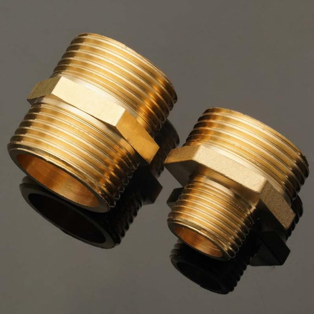 Adaptador de niple hexagonal para tubería de latón 1/8" 1/4" 3/8" 1/2" 3/4" 1" 1-1/4" Rosca macho BSP, G 1,