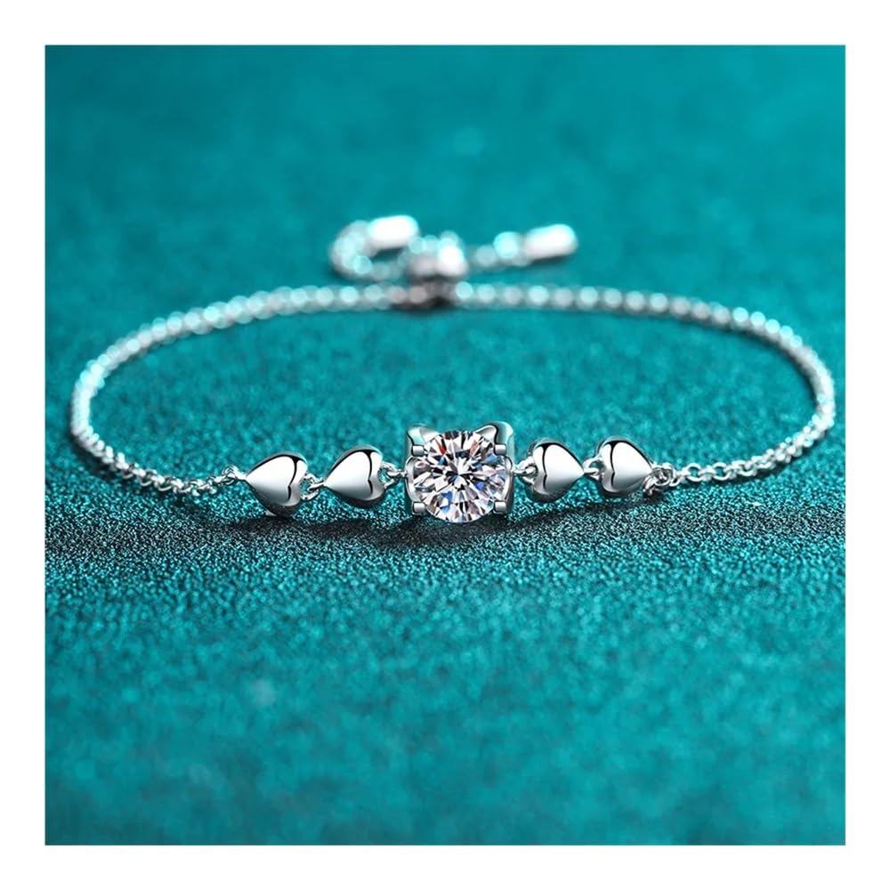 Lussuoso braccialetto con diamanti in moissanite per le donne braccialetto alla moda da 1 carato regalo di nozze di gioielleria