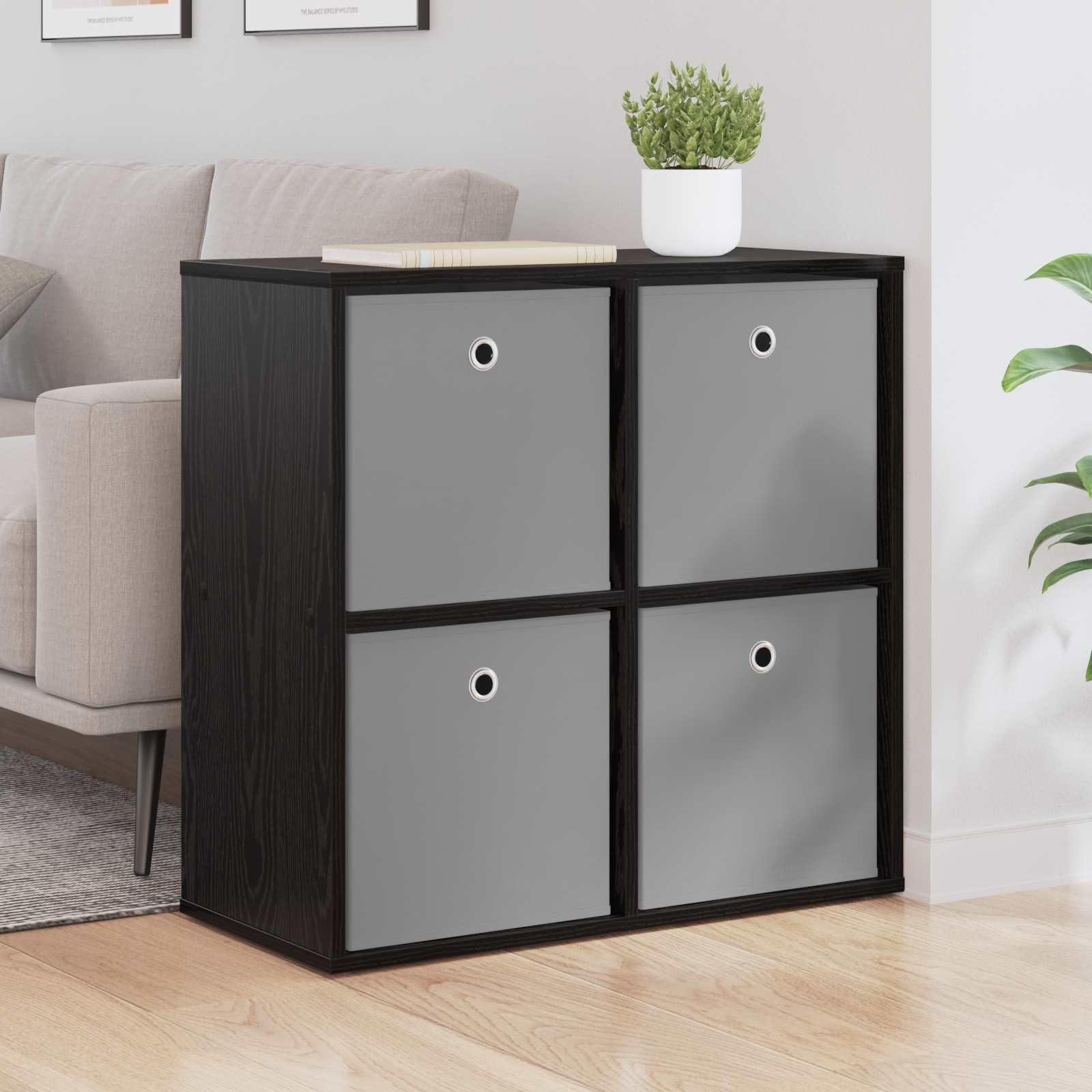Aparador con cajones de roble negro de 68,5 cm para pasillo o salon