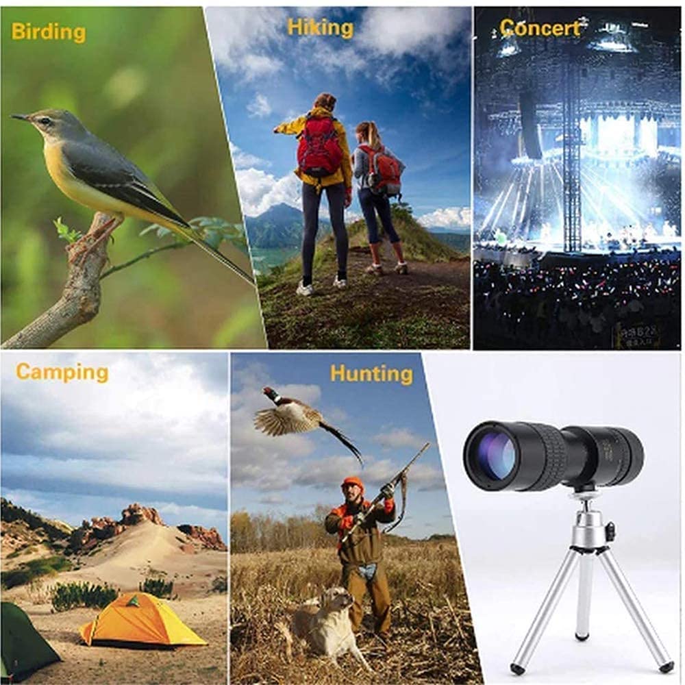 Monokular nocny z superteleobiektywem 4K10-300X40mm i zoomem ze statywem do smartfona - do obserwacji ptaków/kempingu/podróży/teleskopów turystycznych, prezent urodzinowy, prezent dla chłopca