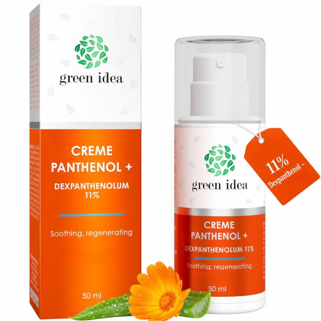 Green idea PANTHENOL krem 11%, 50 ml | Wysoka zawartość dekspantenolu, Aloes, nagietek, rokitnik, Pielęgnacja po opalaniu, Pantenol na rany i maść lecznicza