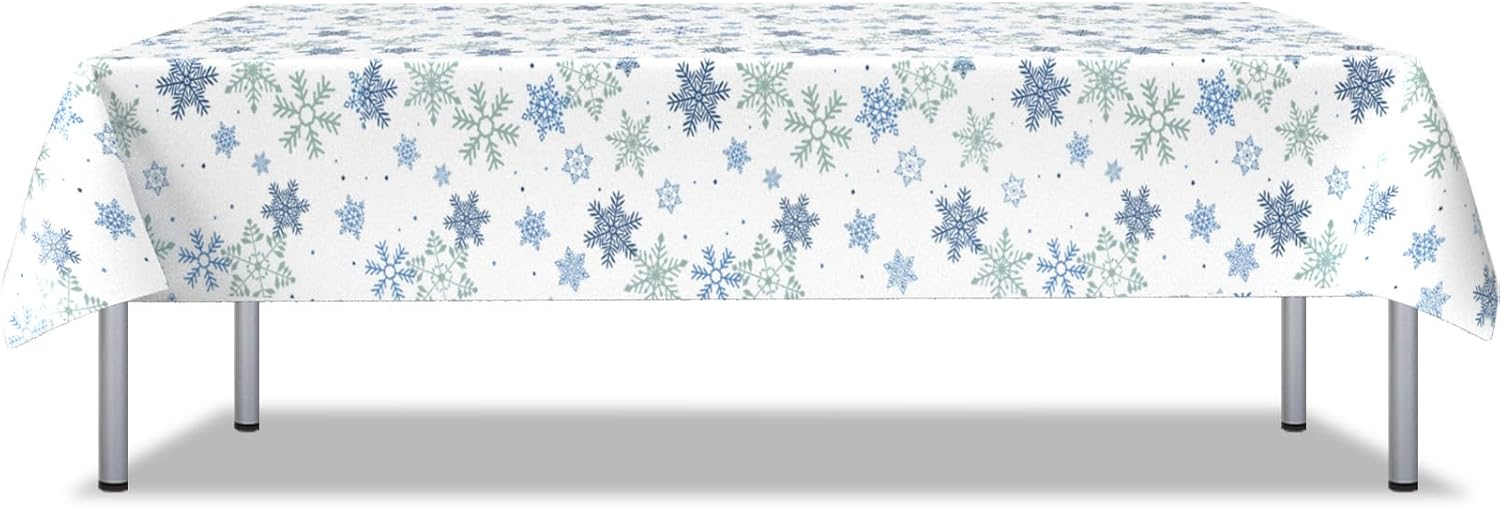 AOLOA Christmas Table Cover, White Christmas Snowflake Tablecloth