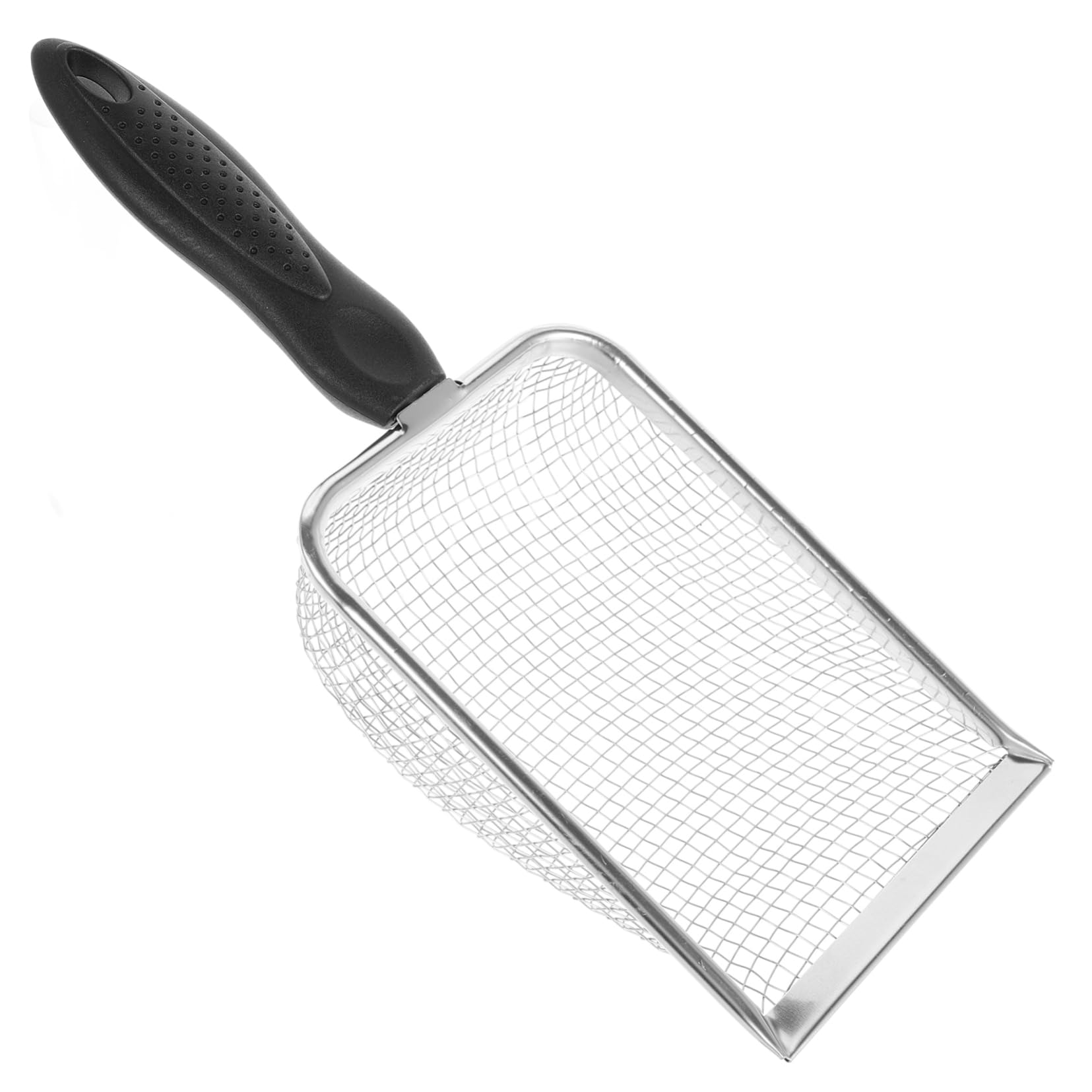 Box Reptile Sand Bottom Shovel Screen Sand Substrate Scoop Reptile Litter Cleaner Pet Manure Residue Shovel Reptile Sand Scoop Sand Filtering Mesh Black Stainless Steel Generic
