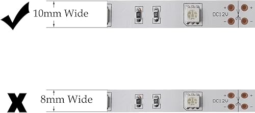 Tira de luz flexible LED 5050 5630 de 20 AWG para conectar con clip y conector de CC de 0.217 x 0.083 in, 2 pines de 0.394 in de ancho para tira de