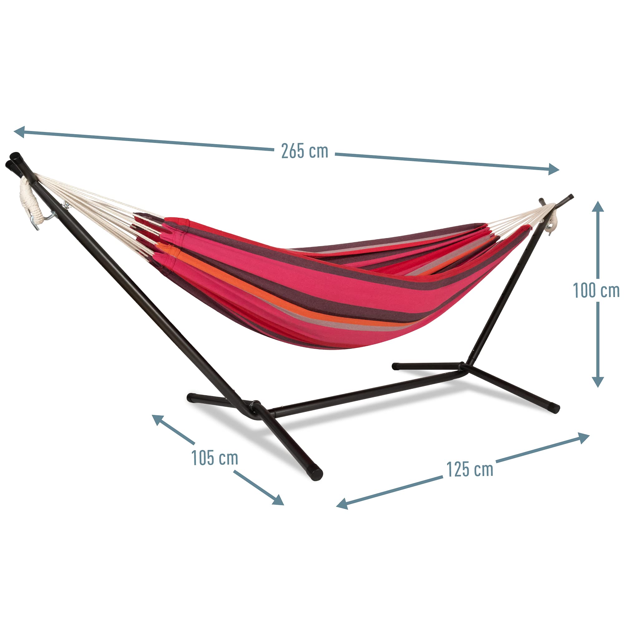 ib style® Kalani Hängematte | inklusive Gestell | Belastbar bis 200kg | 2 Farben | Rot