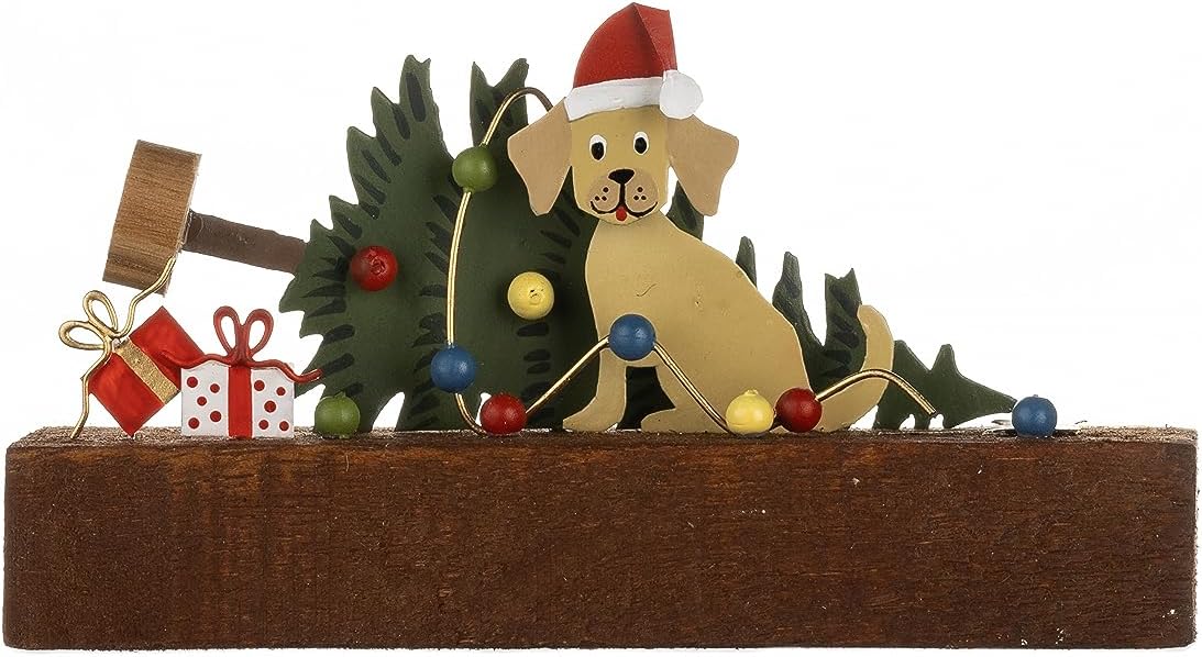 Shoeless JoeDog Chaos Wooden and Metal Christmas Decoration