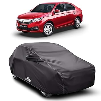 Drench Water Resistant - dust Proof - car Body Cover for Compatible with Honda Amaze car Cover - Water Resistant UV Proof - car Body Cover (Grey with Mirror)