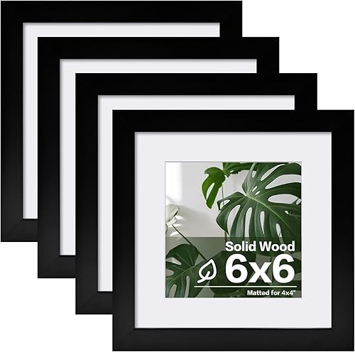 Vista 13 de Egofine Marcos de fotos de 12 x 12 pulgadas, color blanco, marcos de madera con plexiglás HD para fotos de 8 x 8 pulgadas con paspartú o de 12 x 12