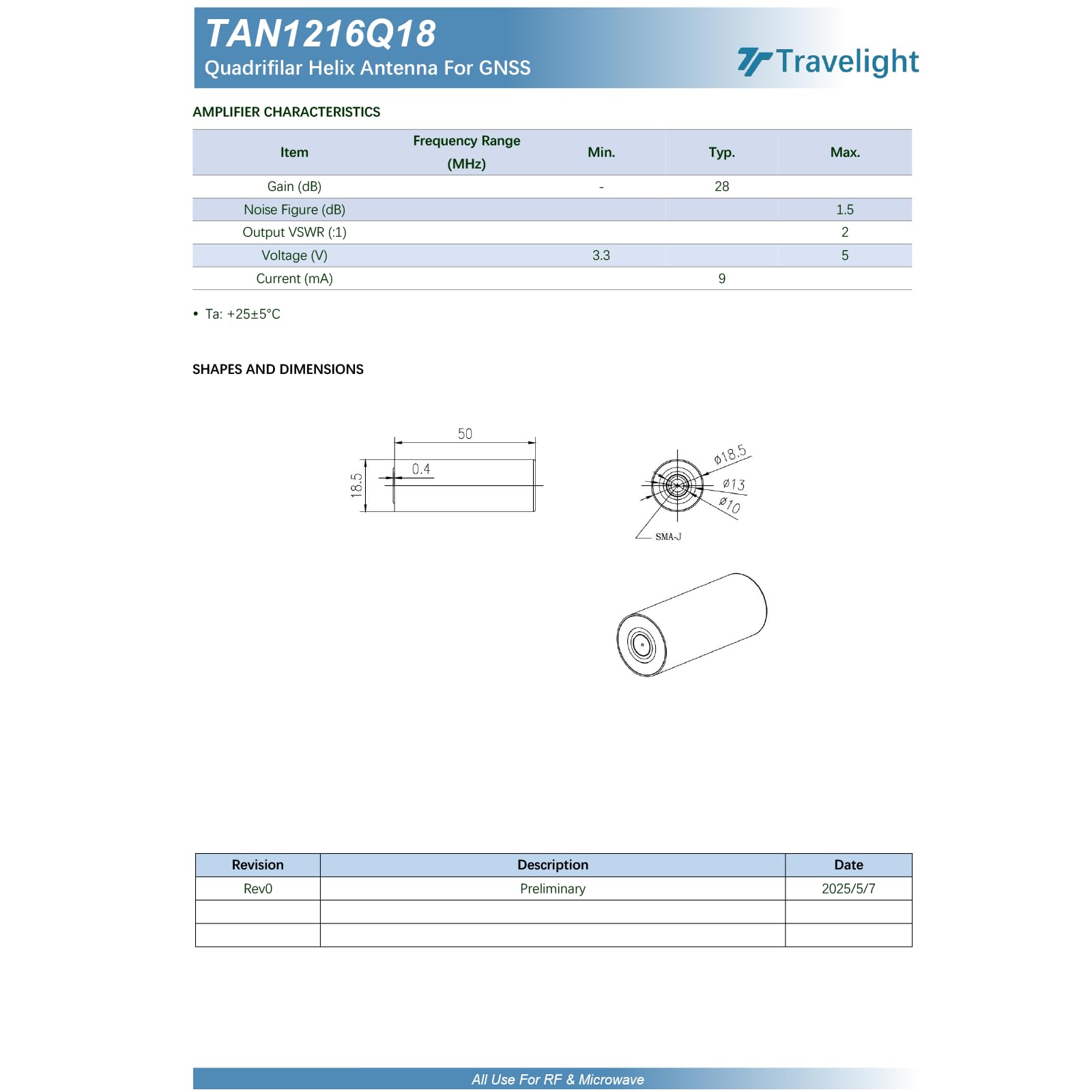 Antenne GNSS Active Multi‑Bandes quadrifilaire, positionnement Haute précision L1/L2/L5, connecteur SMA, Compatible Multi‑GNSS, pour Drones et appareils de cartographie Portables.