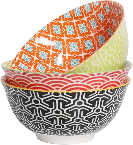 Metahom Tazones de sopa de ensalada, cuencos grandes para servir Pho, Pasta Rarmen, cuencos de cerámica apilables de 48 onzas para cocina, juego de