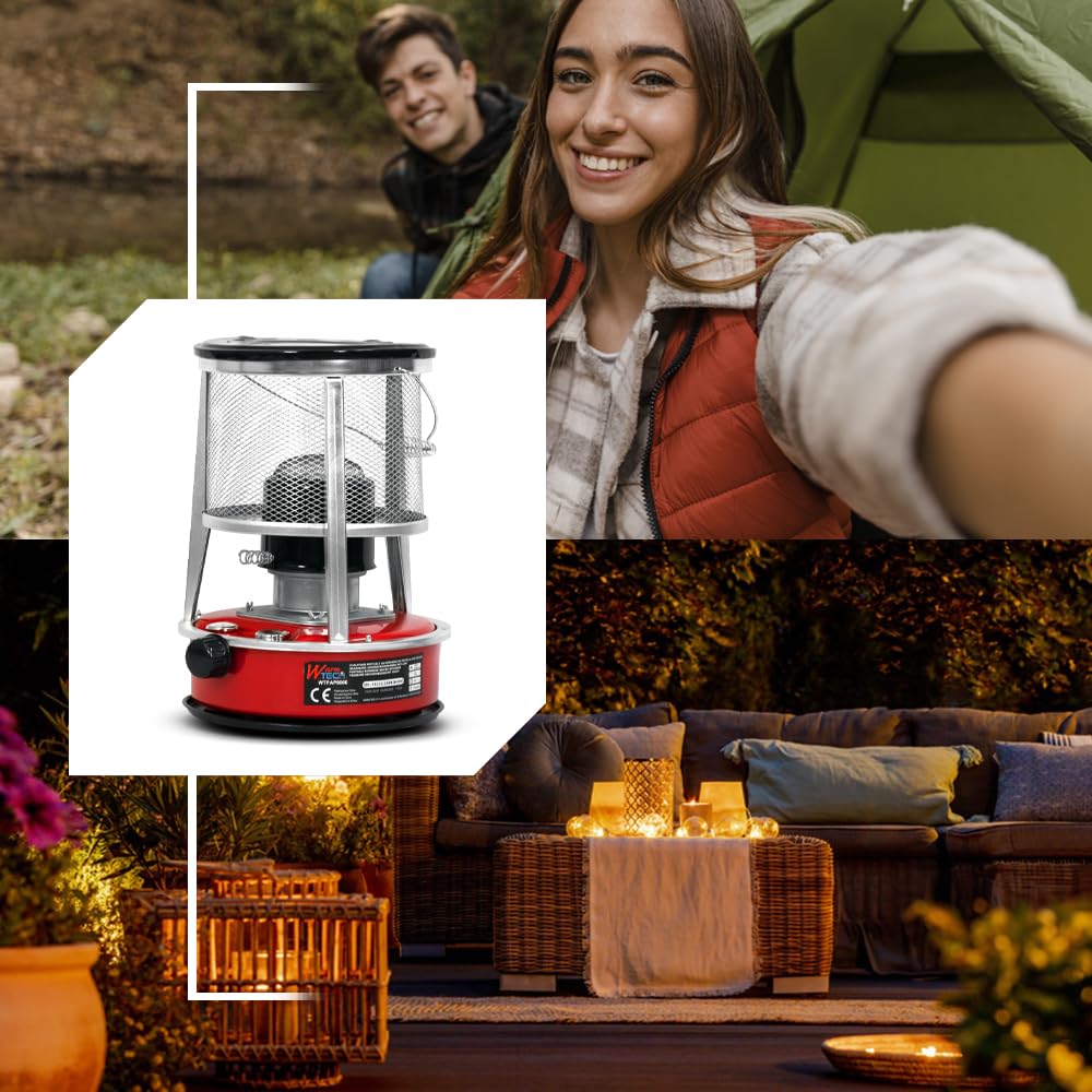 Warm Tech Chauffage au pétrole avec mèche 2600W 9000Btu/h Réservoir 4.6L