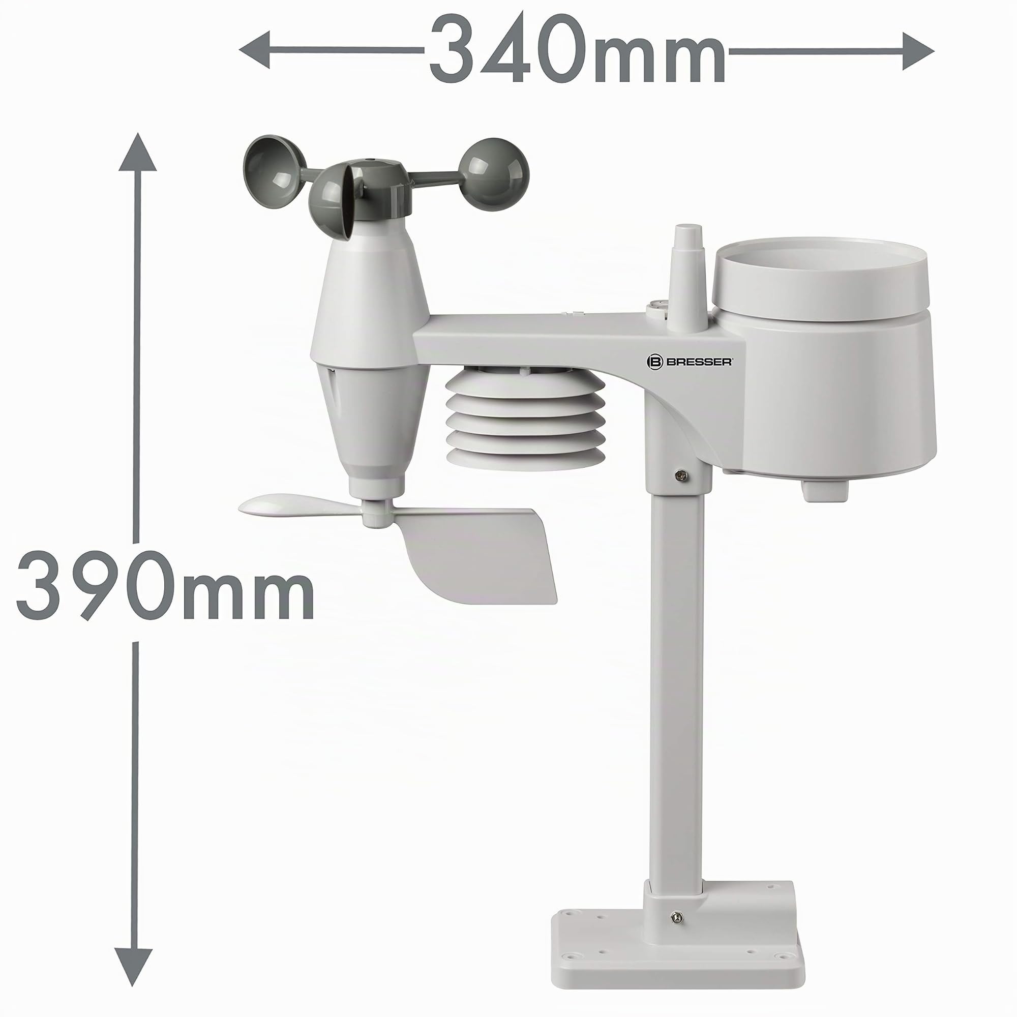 BRESSER 5-in-1 Centro meteo professionale con display di 256 colori nero