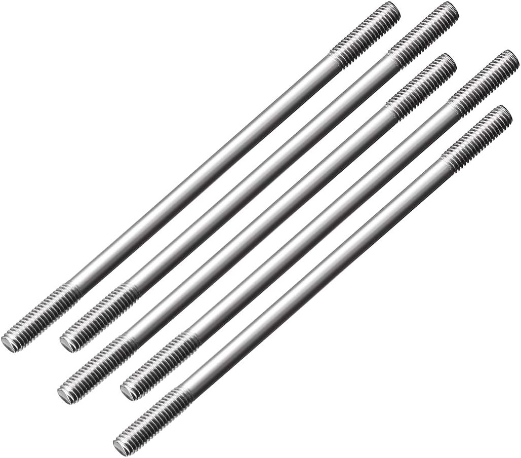 uxcell M3x150mm Pushrod Connector Stainless Steel Rod Linkage,for RC Boat,Car,Airplane,Helicopter,5pcs