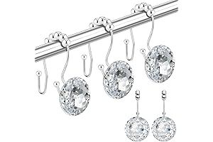 Crystal Clear Diamond Shower Curtain Hooks: Elegance and Functionality in Your Bathroom