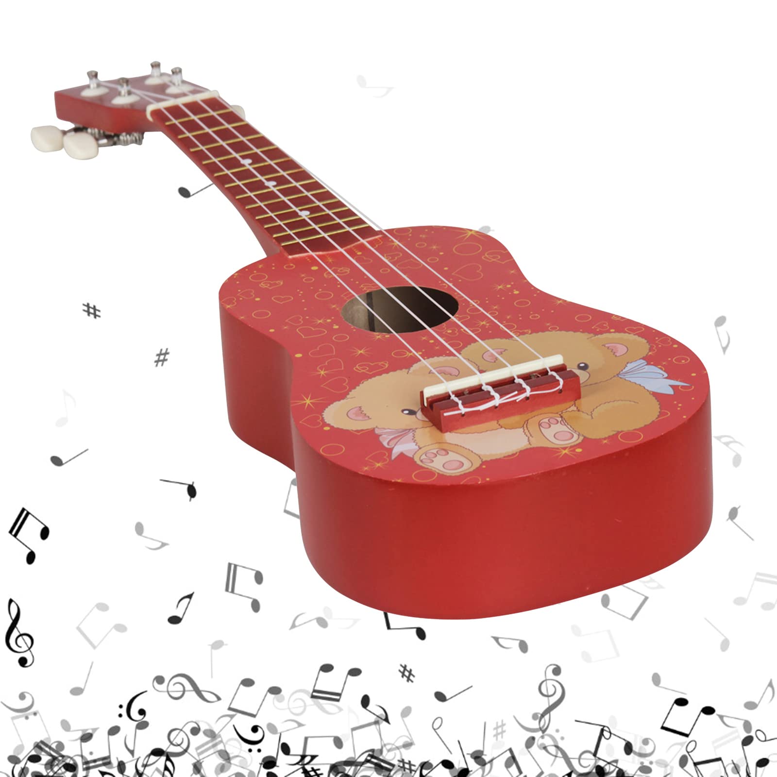 Ukulele 21 Pollice Professionale Ukelele Piccola Chitarra Delicata Pioli di Accordatura 4 Corde Ukulele Legno per Principianti Apprendimento