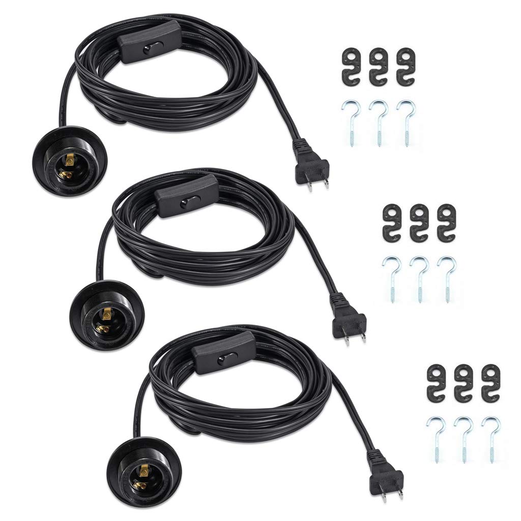 Buy Lpraer 3 Pack Hanging Pendant Light Cord Kit with On/Off Switch E26 Industrial 20FT