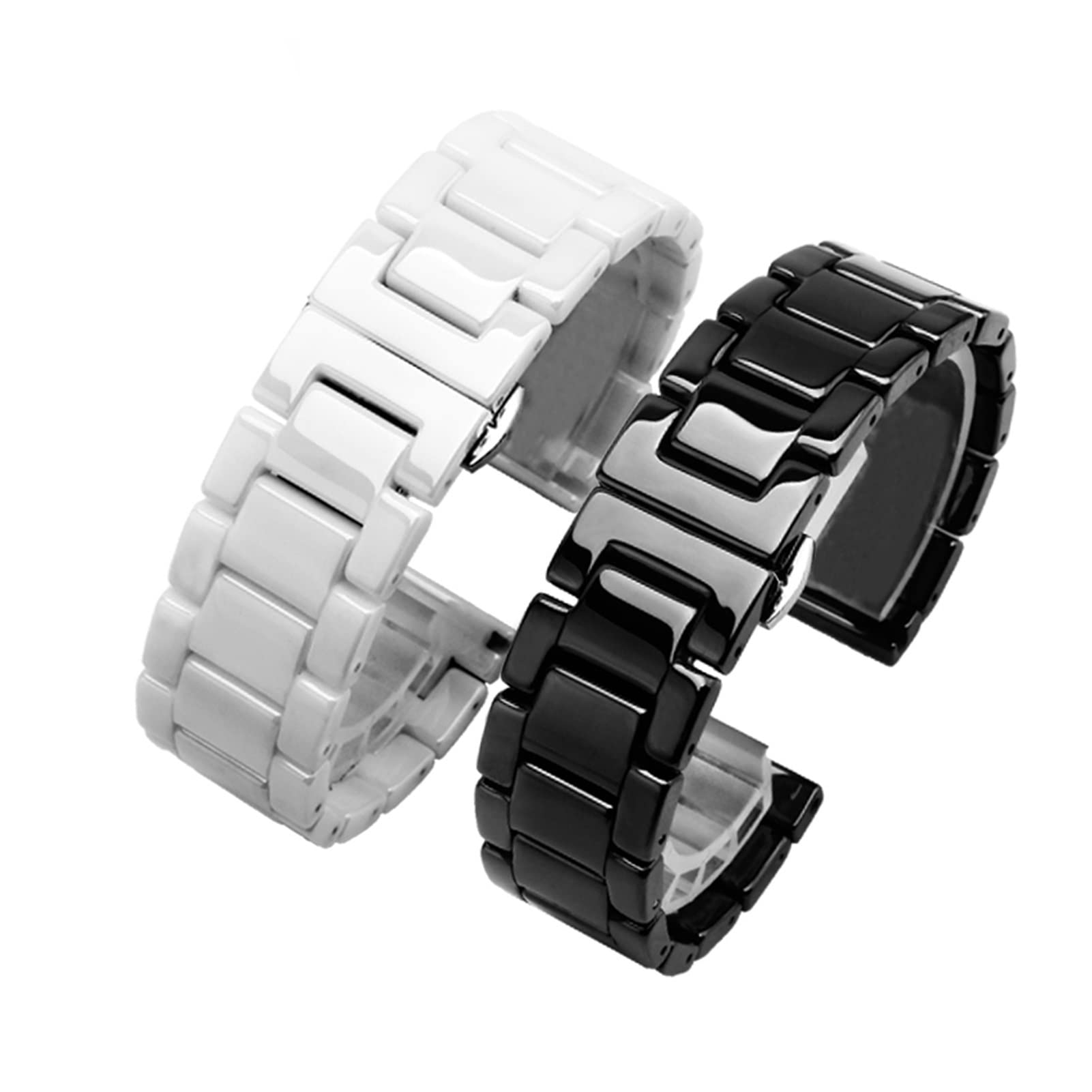 NASUNJIA Cinturino In Ceramica 14 15 16 17 18 19 20 21 22mm Cinturino For Orologio Bianco Nero Compatibile Con Bracciale Da Uomo E Da Donna