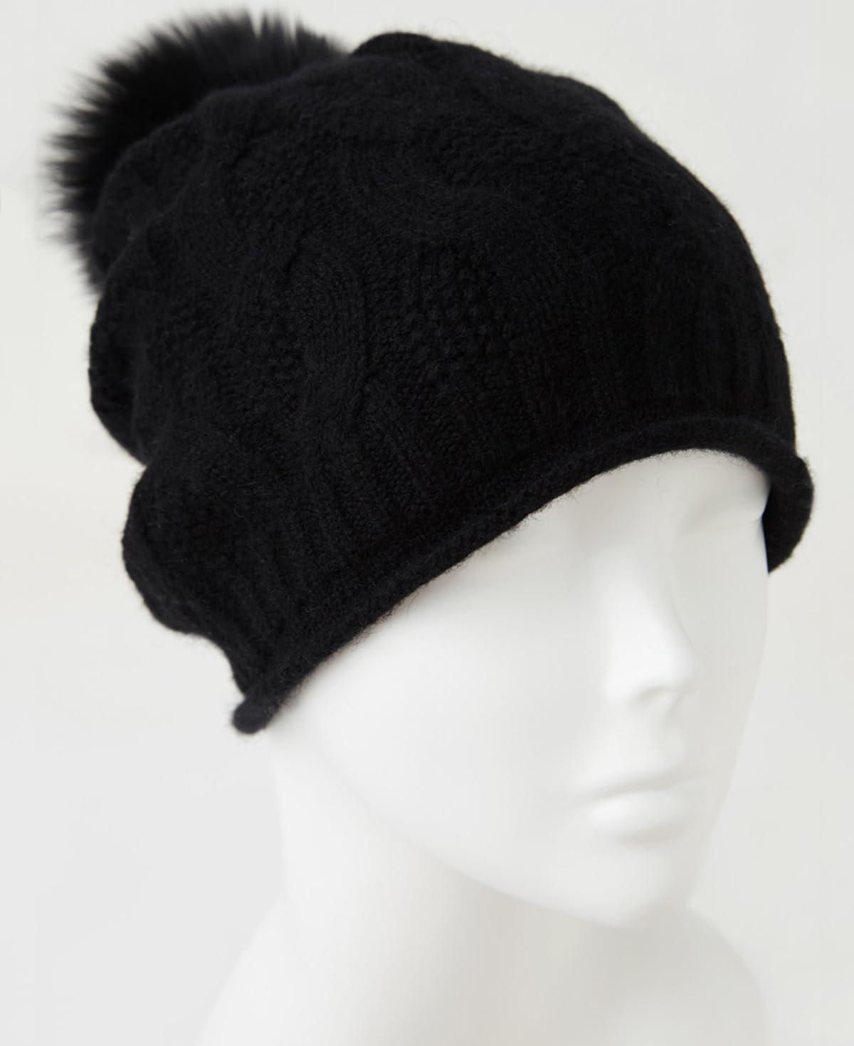 YUONNY Damska dzianinowa czapka beanie z dużym odpinanym pomponem, 100% kaszmiru, miękka, ciepła dzianinowa czapka z pomponem, damska zimowa wszechstronna czapka z pomponem z zawijanymi krawędziami
