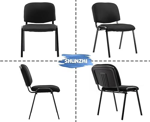 Miniatura 7 de Shunzhi Juego de 5 sillas apilables para sala de conferencias, sillas de malla para invitados, sillas de recepción laterales para sala de descanso,