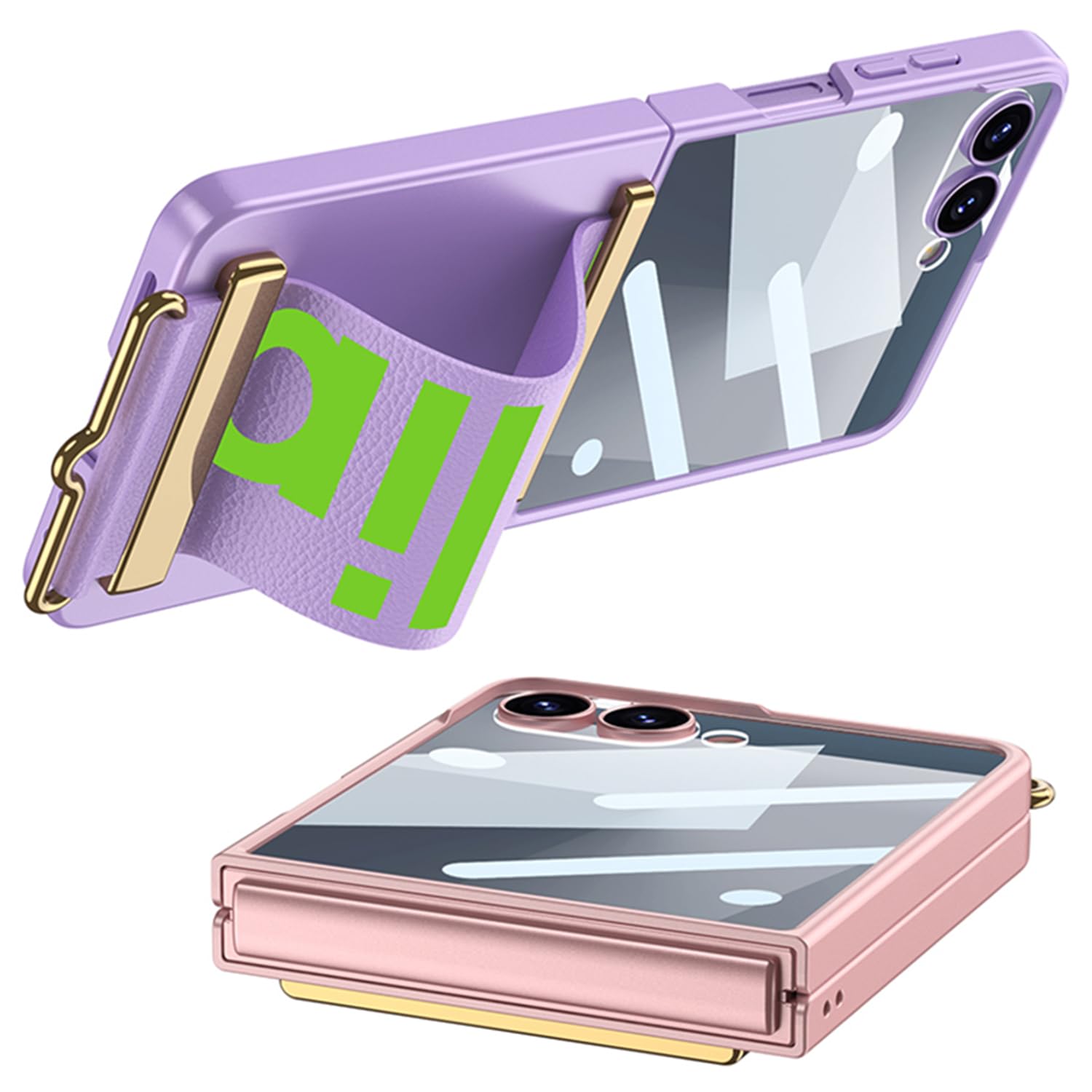 COQUE Étui pour Galaxy Z Flip 7, de Protection intégrale avec Bracelet et Support vidéo, étui Pliable pour Samsung Galaxy Z Flip 7 5G-Noir