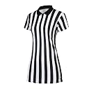 VKT Referee Dress Shirt for Women Zipper Collar Referee Jersey Ref Costume Outfit for Basketball Football Hockey Halloween, Zip fastening, XXL gallery image