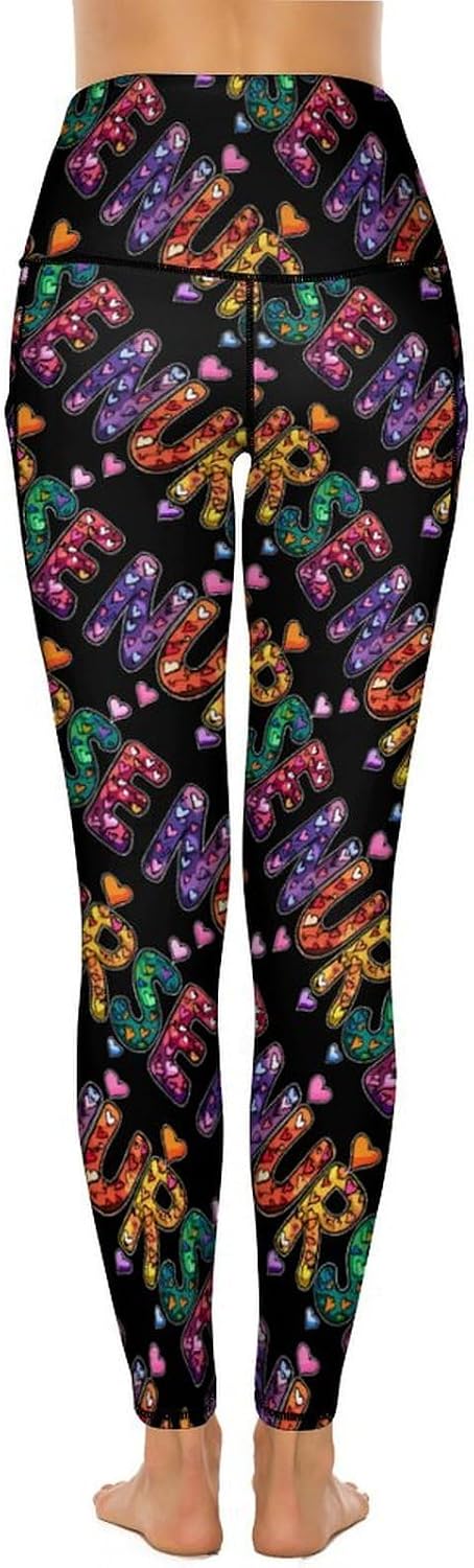 Funny Nurse Printed Yoga Leggings High Waisted Soft Stretchy Workout Pants for Women XX-Large (xx_l)