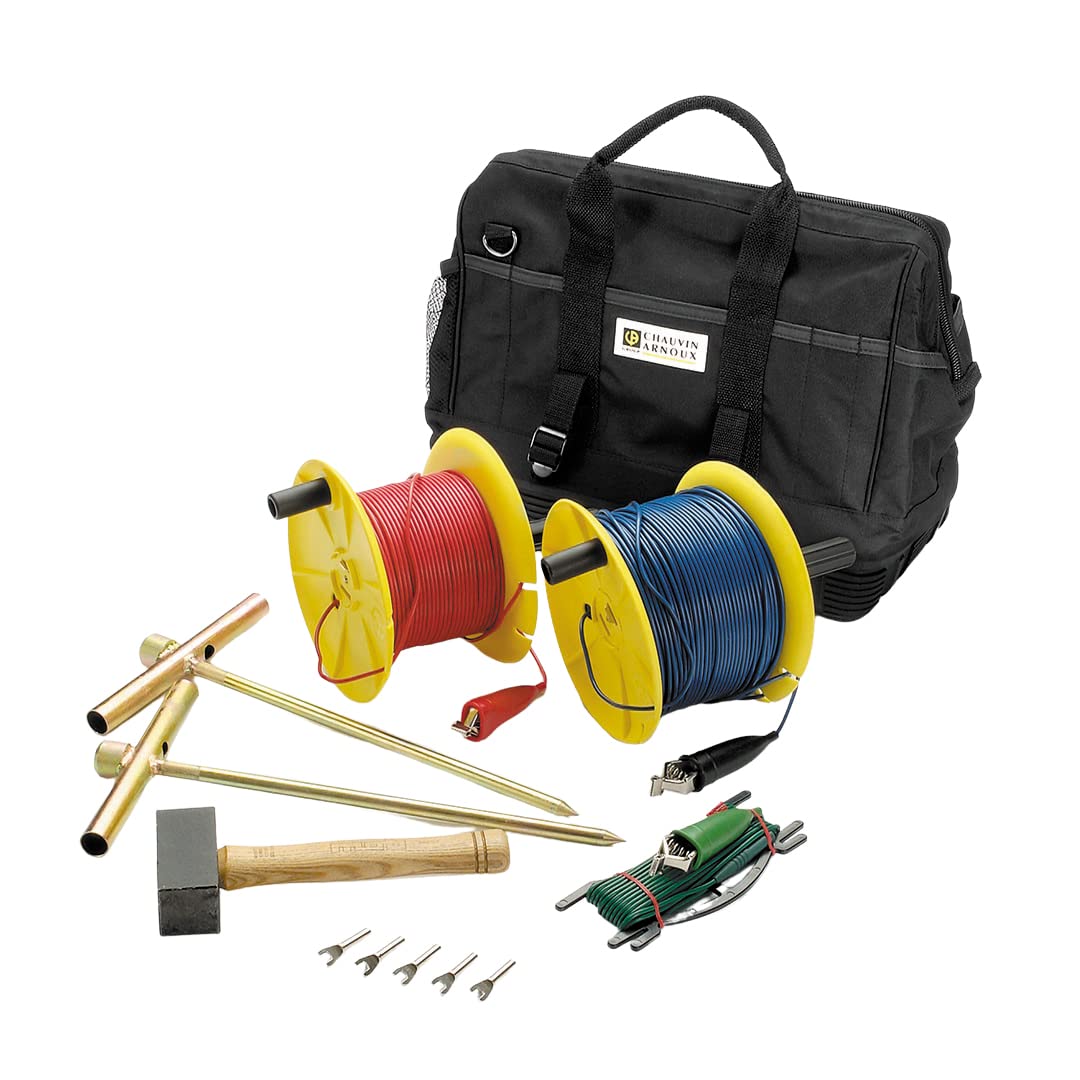 Chauvin Arnoux P01102021 Test Kit Erdung, 3P, 50 m Spule, 10 m, Rot/Blau