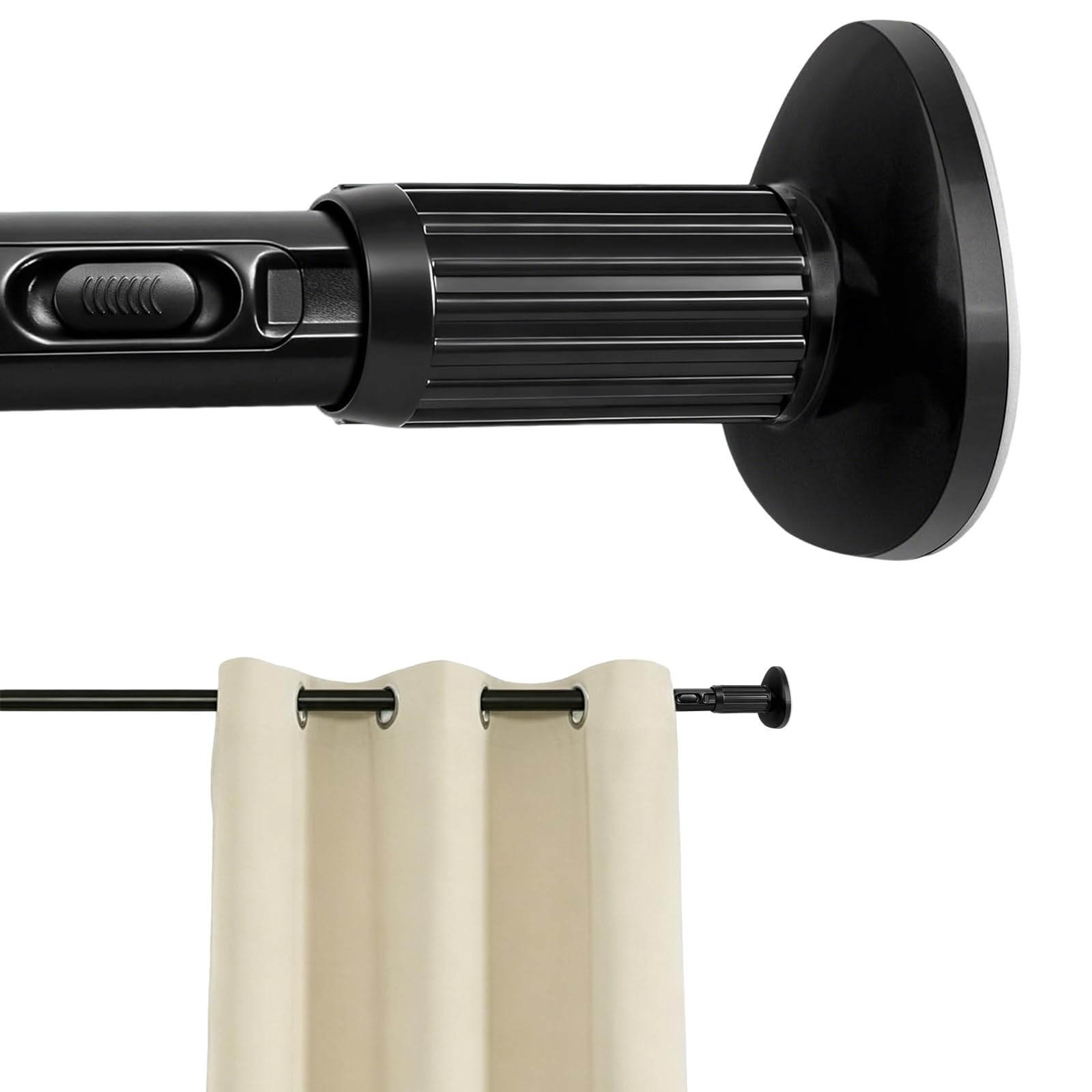 Shower Curtain Pole 75-115cm, 32mm, Black