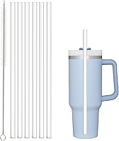 Beonsky 6-Pack Replacement Straws for Stanley 40oz 30oz Tumbler - Reusable Tritan Straws with Cleaning Brush, BPA-Free, Dishwasher Safe