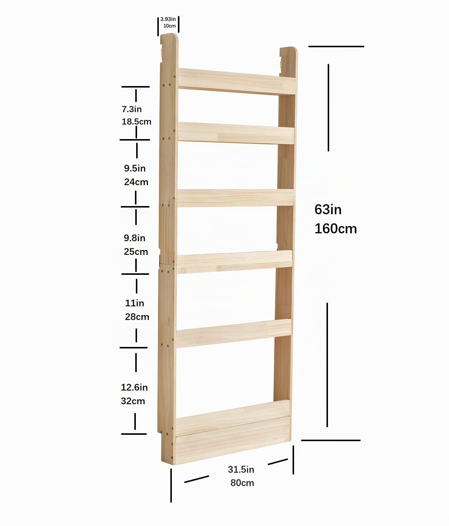 Heehee Massivholz Bücherregal Buchregal Veranstalter für Bücher, Spielzeug Lagerung Bücherregal Rack Wand für Kinder und Erwachsene (Breite 80CM)