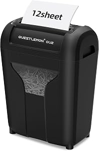 12-Sheet Paper Shredder for Home, Cross Cut Shredders, P-4 Ultra Security, 4.5 Gal Bin, Shred Quietly for Shred for Credit Card, Mail, Staples, <58 dB(OL12)