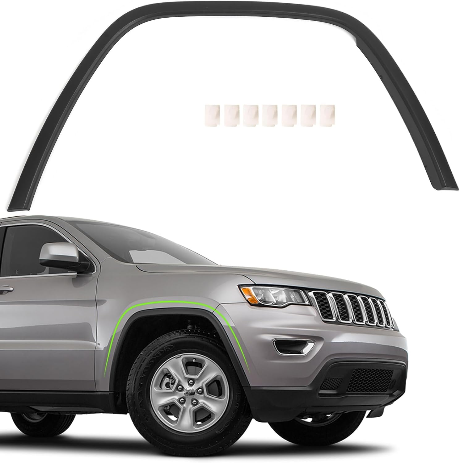 JOLONG Front Right 2017-2021 Textured Black Fender Flares For Jeep Grand Cherokee Passenger Side Wheel Arch Trim Molding 5XT68RXFAC CH1291118