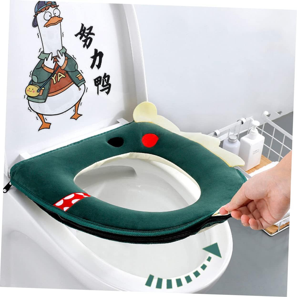 Ciieeo Cartoon Toilet Seat Cushion for All Seasons -Friendly Cover Comfortable and for Toilets for Home and Travel