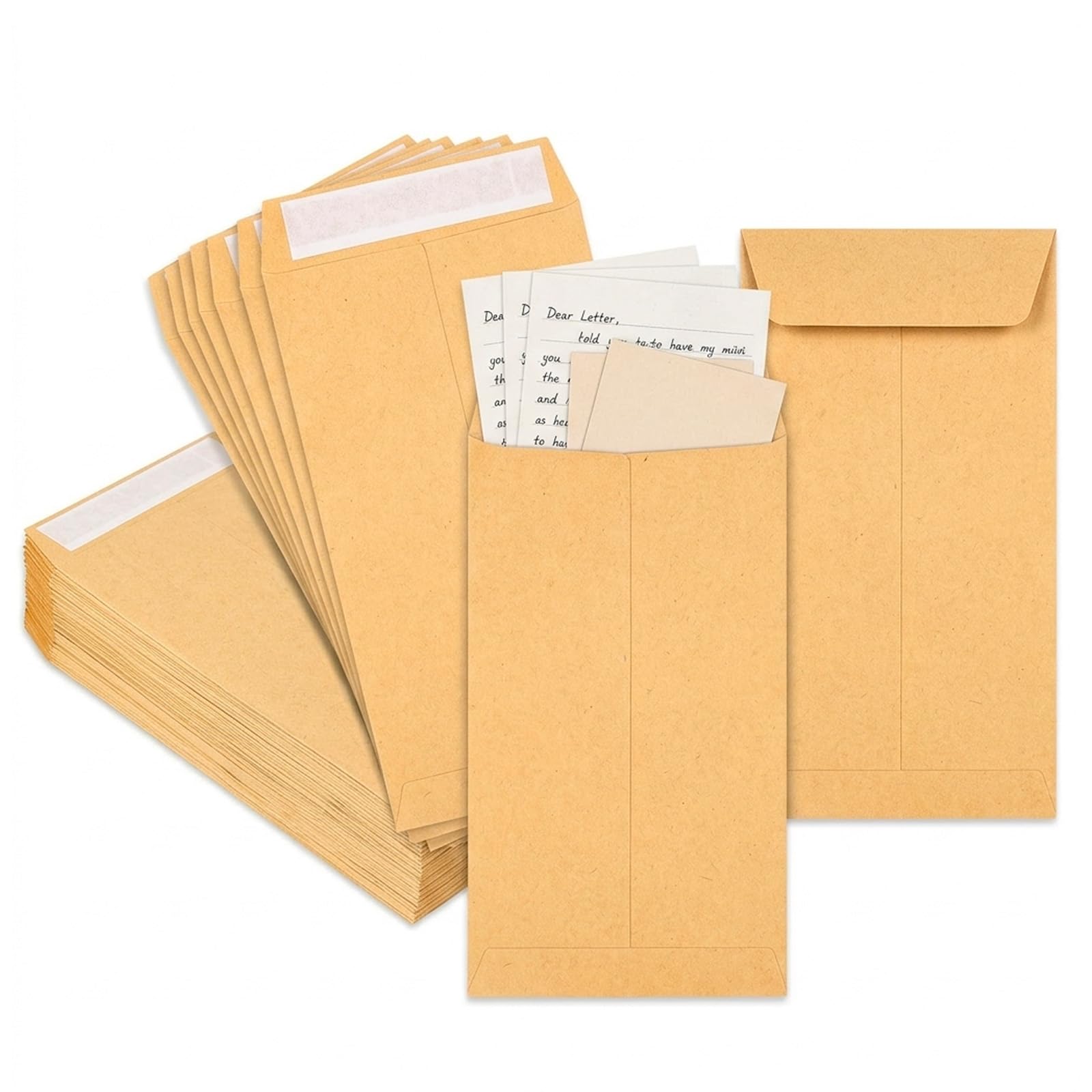 130PCS 5.7 x 8.9cm Brown Envelopes, Mini Envelopes for Gifting and Organising Craft Supplies, Small Envelopes for Storing Collectibles and Office Documents