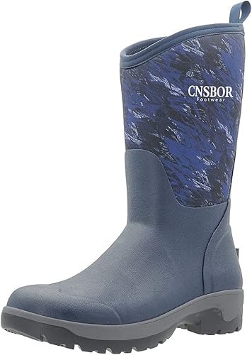 CNSBOR Botas impermeables de goma aisladas para hombre, botas de lluvia de neopreno para exteriores