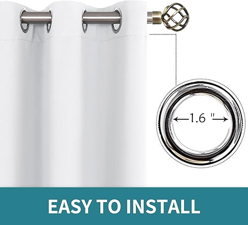 Miniatura 5 de BGment Cortinas para oscurecer la habitación de 63 pulgadas de largo, cortinas con aislamiento térmico con ojales, cortinas de tratamiento de