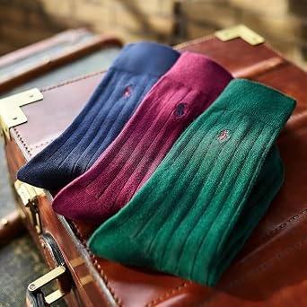 Polo Ralph Lauren mens Merino Wool Dress Crew Socks - 3 Pair Pack - Breathable Wool & Heel-toe Reinforcement