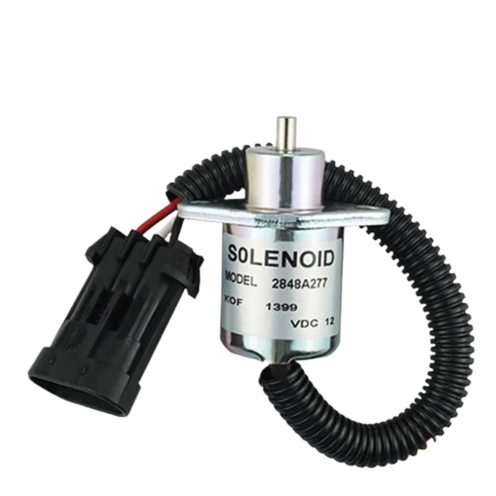 Válvula solenoide de cierre de combustible 2848A278 de 12 V para Caterpillar 246, 216 y 226, compatible con motores Perkins UB704. Solenoide de corte de combustible