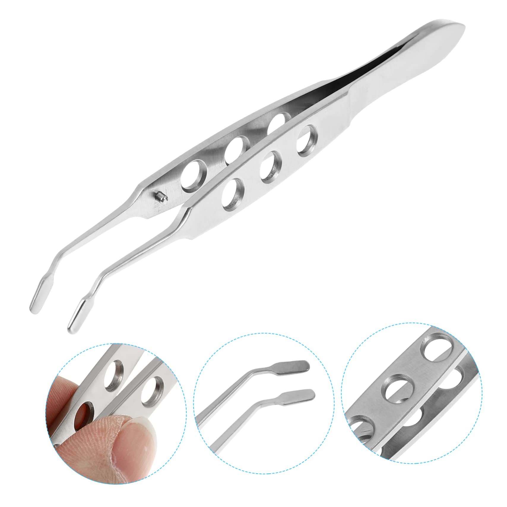 Baluue 3pcs Professional Eyelid Forceps Gland Extractor Non-slip Handle Safe Comfortable Use