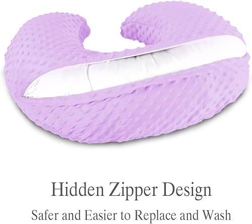 Miniatura 4 de Almohada y posicionador de lactancia, almohada de lactancia materna, alimentación con biberón, soporte para bebé, con 2 fundas extraíbles lavables a