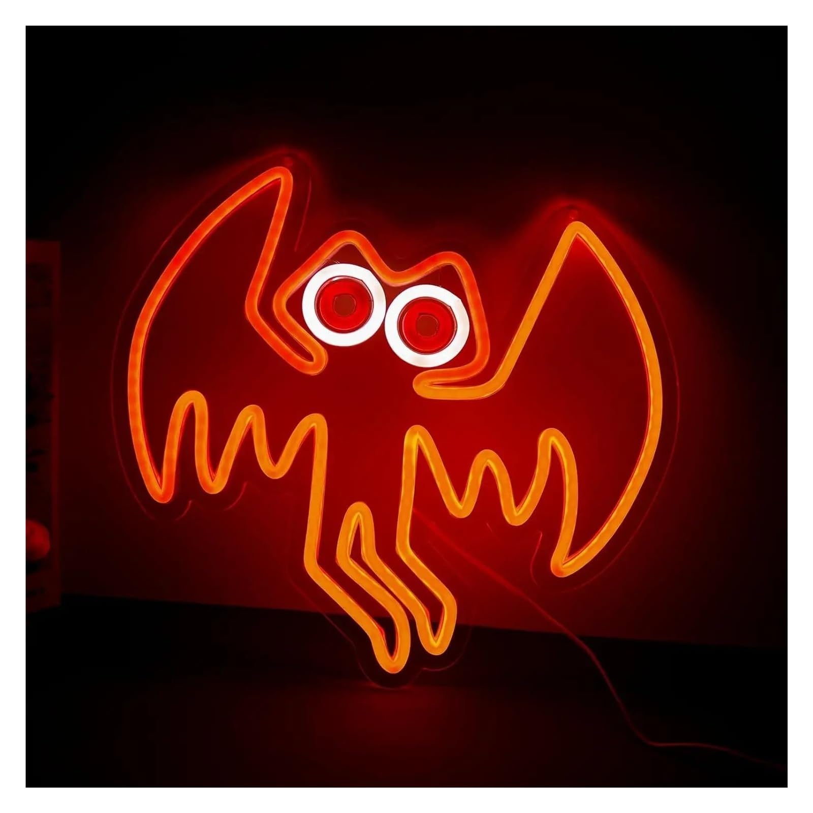 XENITE Hanging Art Neon Signs Mothman Neon Signs USB Powered LED Dimmable Lights for Bedroom Office Party Playroom Decoration Gaming Accessories 34.29x30.99cm